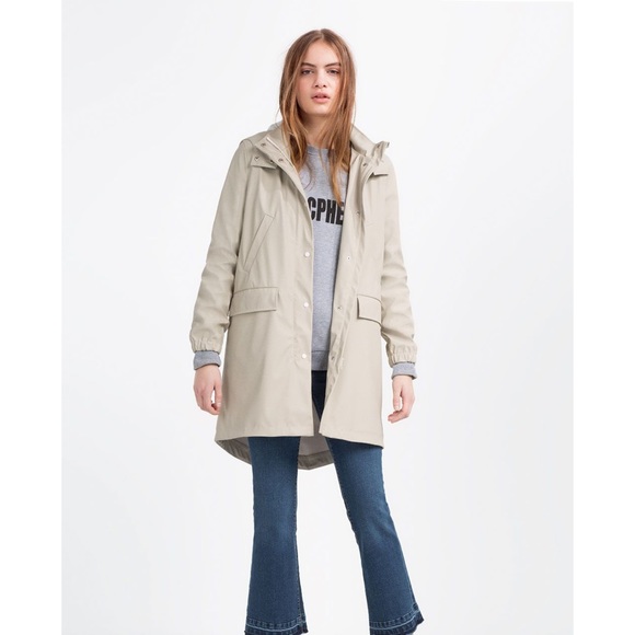 zara hooded raincoat